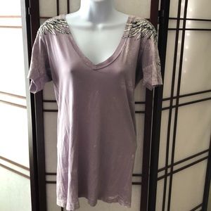Affliction v-neck purple tee shirt top